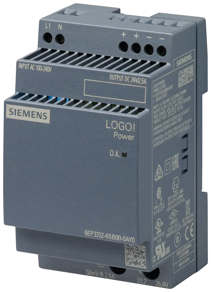 [LOGO!POWER 1AC 24VDC/2.5A] 6EP3332-6SB00-0AY0