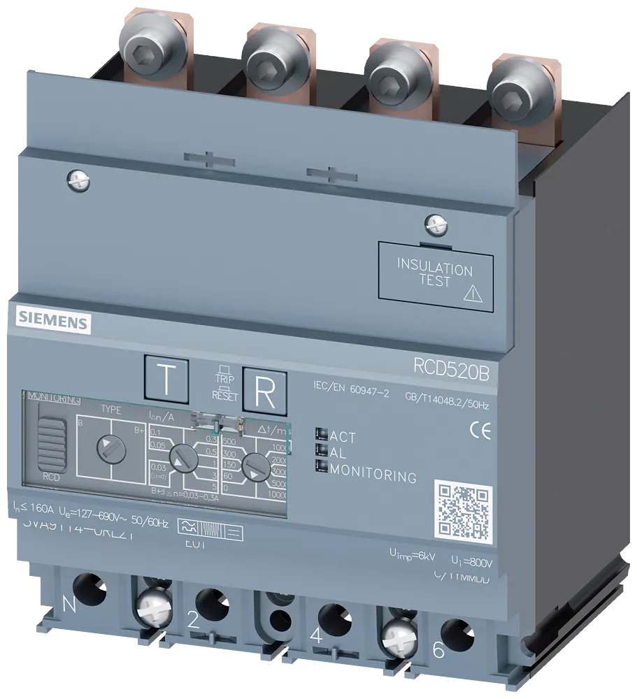 [SENTRON RCD Module 4P 160A 127-690V] 3VA9114-0RL21